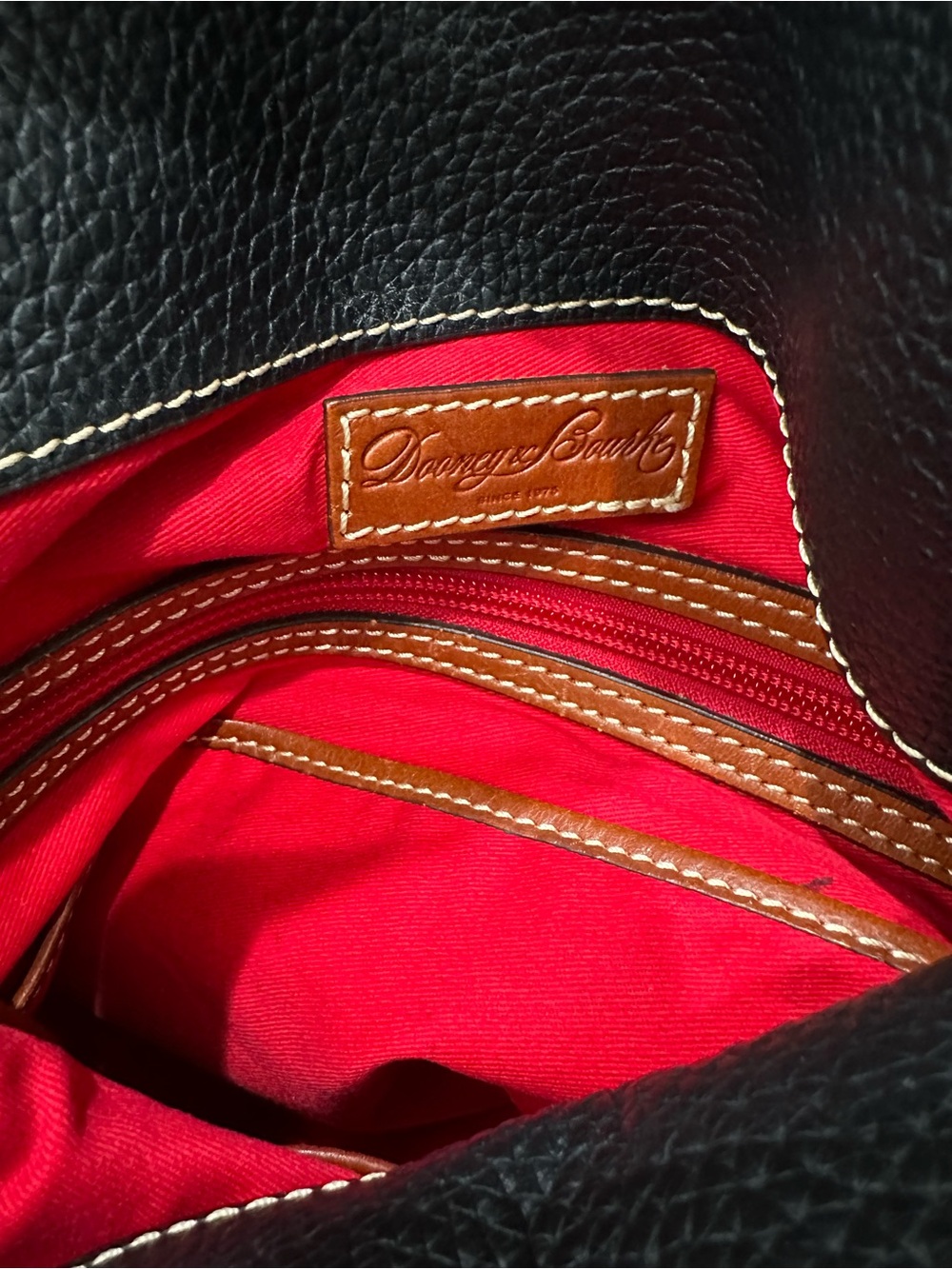 Dooney & Bourke Pebble Grain Black Leather Tassel Hobo Shoulder Bag w/ Dust Bag - Picture 12 of 15